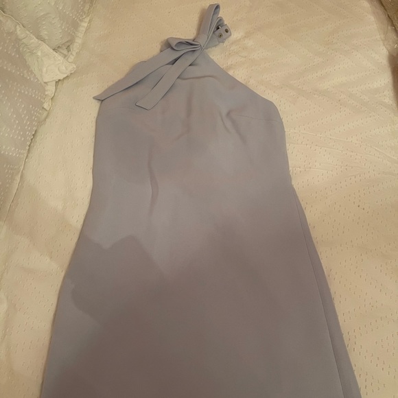 CLUB MONACO BLUE HALTER DRESS WITH BOW - Picture 2 of 4